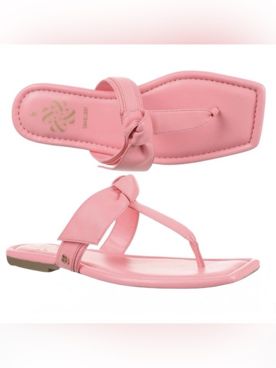 Sam & Libby Shoes - New Sam & Libby Tia Pink Bow Womens Sandals Flip Flops Slides Preppy Coquette 10